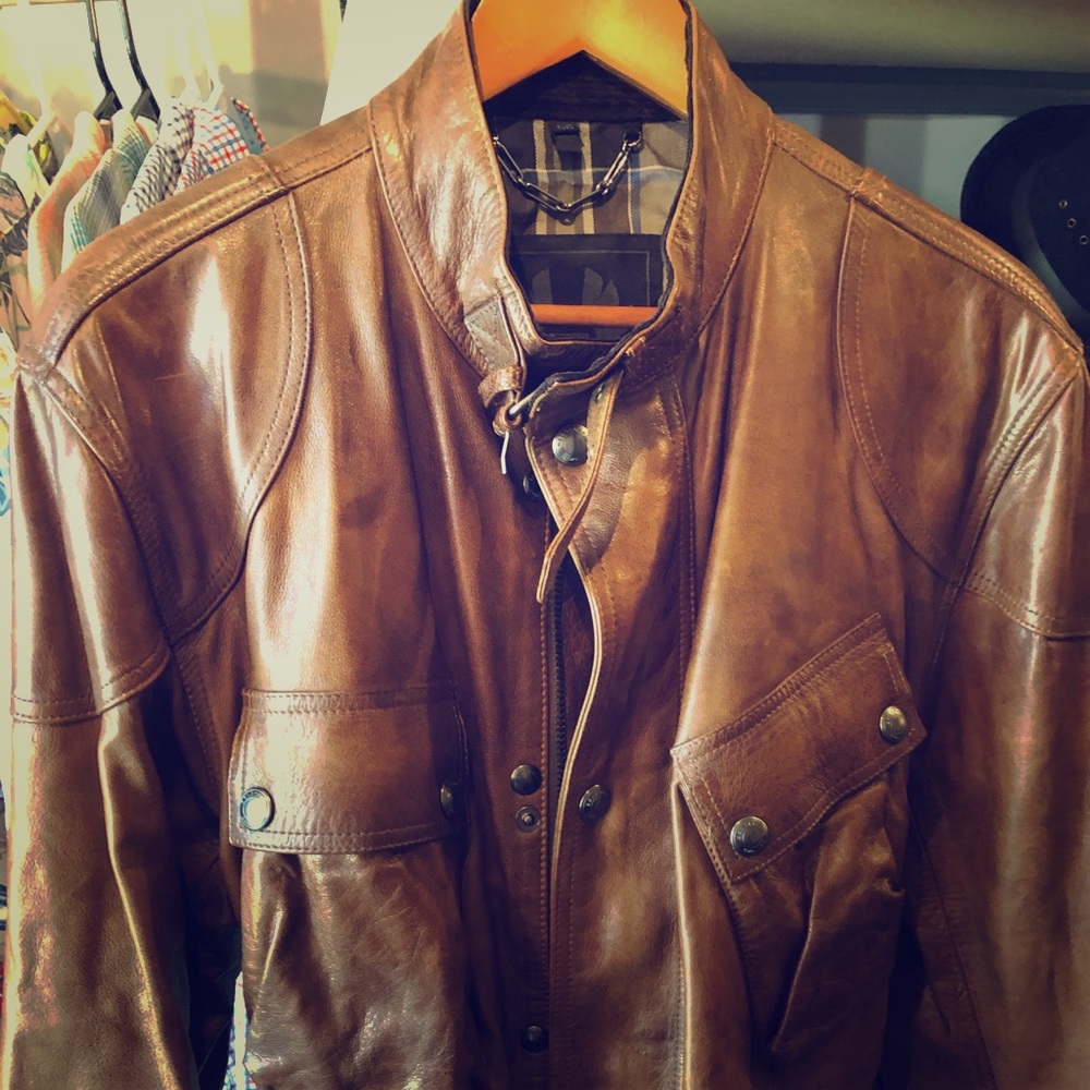Belstaff Panther Leather Jacket in Cognac